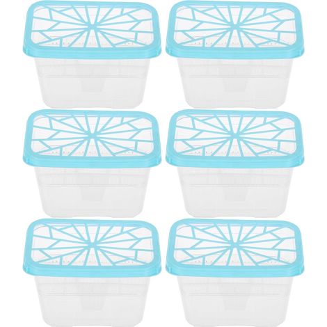 6 Pièces Boîtes d'Absorbeur d'Humidité Vides en Plastique, Boîte de Remplacement Refillable pour Déshumidificateur, Placard, Salle de Bain (1/5)