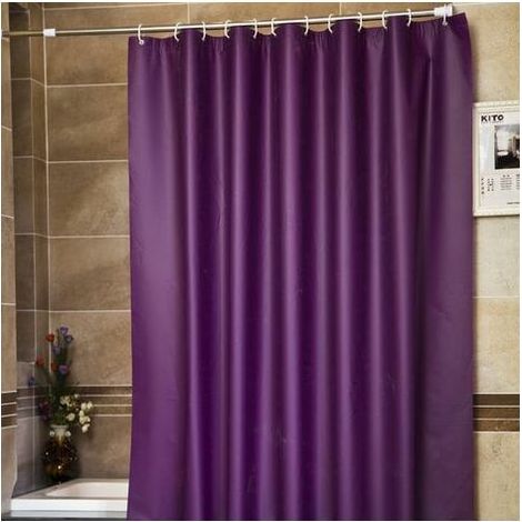 Solid Shower Curtain 6 x 6 FT Bath Curtains Waterproof PEVA Bathroom Curtains for Bathtub Showers Metal Grommets purple (1/5)