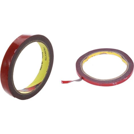 Packung mit 2 Rollen extrem starkem und permanentem doppelseitigem Schaumstoffklebeband für Fahrzeuge, 6 mm x 3 Meter und 15 mm x 3 Meter (1/4)