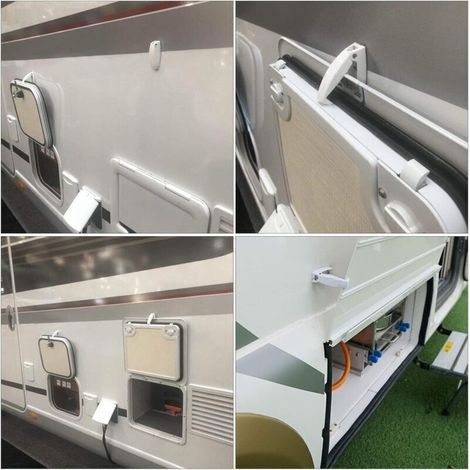 Cale de Sécurité pour Porte de Camping-Car, Caravane ou Remorque – Loquet à Clip en Plastique Résistant pour Fenêtre et Coffre de Voyage (1/5)