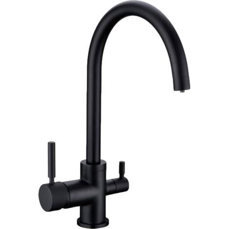 Robinet De Cuisine Mitigeur 3 Voies Esla Noir (1/5)