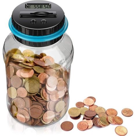 Tirelire Electronique - Non spécifié - Modèle Automatique - 1,8L - Écran LCD - Cylindrique (1/4)