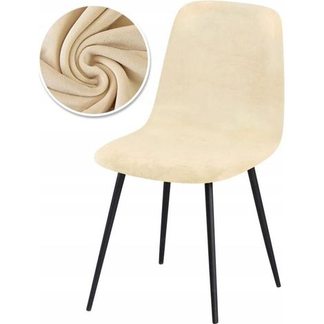 JSSEVN - Scandinavian chair cover in thick cream velvet – Durable and breathable material – Protection against dirt and pet hair (1/5)