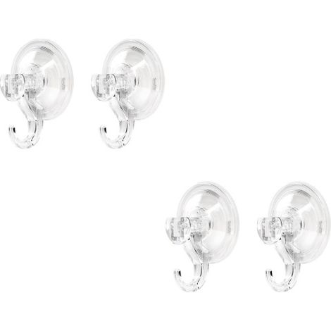 Juego de 4 ganchos de pared con ventosa para baño, toallero, ganchos para utensilios de cocina, ducha, ventana, vidrio, azulejos y llaves. (1/5)