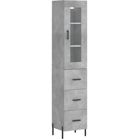 Credenza buffet cassettiera mobile contenitore organizer cucina soggiorno soggiorno alto 34,5 x 34 x 180 cm derivati del legno grigio 020034324