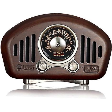 Enceinte Bluetooth 5.1 rétro, radio AM/FM style classique, basses puissantes, lecteur de carte TF et MP3. (1/5)