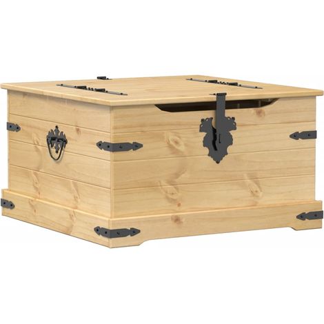 Boîte de rangement Corona 78x78x45 cm bois de pin massif