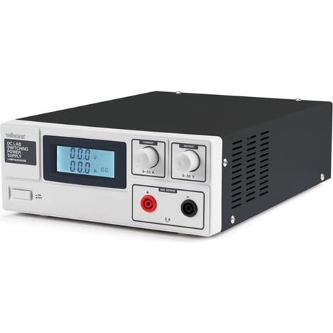 Velleman Labornetzgerät, Schaltnetzteil, einstellbar, 0-30 VDC/0-30 A, Strombegrenzung, kurzschlussfest, LCD-Anzeige, Grau
