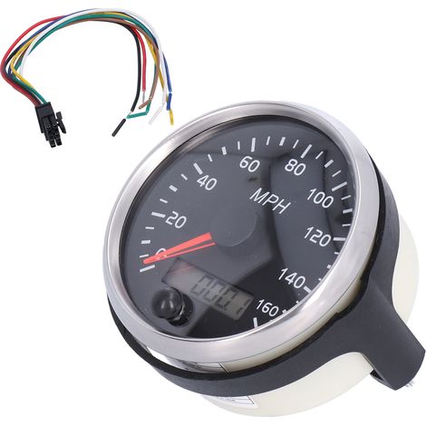 3,3-Zoll-LCD-Tachometer 12 V/24 V bis 160 mph mit weißer/gelber Hintergrundbeleuchtung für Auto, LKW und Boot (1/5)