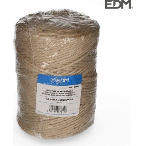 HILO NATURAL YUTE BIODEGRADABLE 3 CON BOBINA 750g/200m EDM