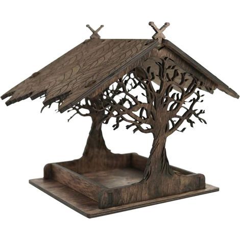 Mangeoires pour Oiseaux Sauvages Mangeoire Oiseaux Exterieur en Bois Maison Oiseaux Exterieur Jardin Mangeoire à Oiseaux Suspendue Nichoir Oiseaux Exterieur Cabane Oiseaux en Bois Bird Feeder (1/5)