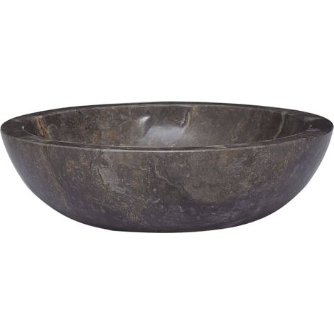 Lavandino da bagno lavabo da appoggio lavabo da WC lavabo da bagno lavabo da interno grigio diametro 40 x 12 cm finitura marmo 020002801