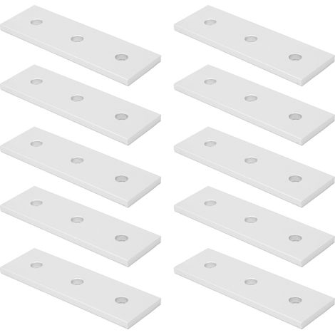 Lot de 10 plaques de jonction plates en aluminium, droites et faciles à réparer, modèle 3030-3 trous. (1/5)
