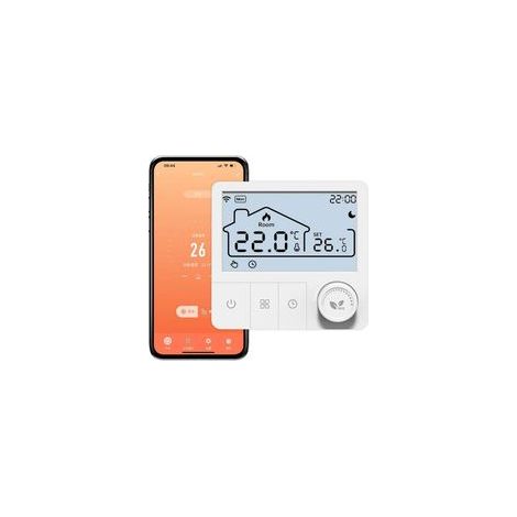 Thermostat de chaudière intelligent WiFi compatible avec les assistants vocaux et la gestion à distance via l'application ForTuya, prend en charge les modes manuels et automatiques avec planif (1/5)