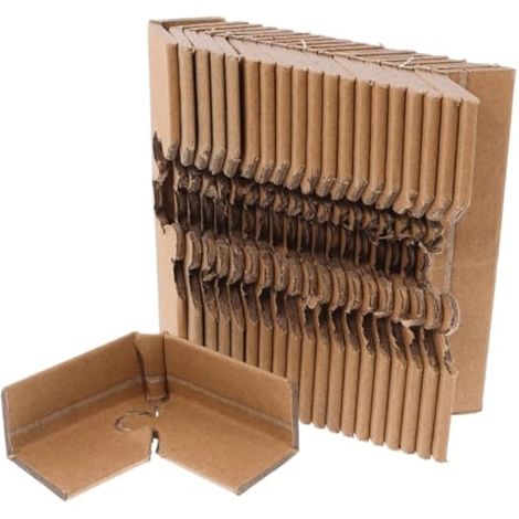 Lot de 50 protections d'angle en papier de 4 mm pour cartons et meubles - Réutilisables - Idéales pour l'expédition et le déménagement (1/5)