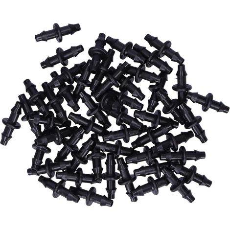CCYKXA 100 Stück 4/7 Schlauchverbinder, 2-Wege-Tropfbewässerungsanschluss, Fitting, Gartenbewässerungszubehör
