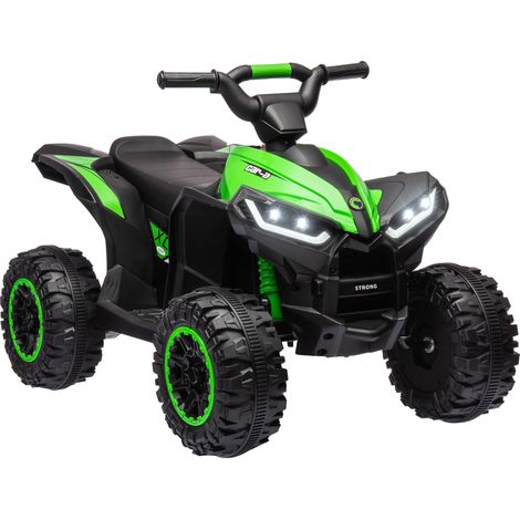 12V Ride-On Quad Bike, with Music, Horn, LED Lights, for Ages 3-5 Years, Green (1/5)