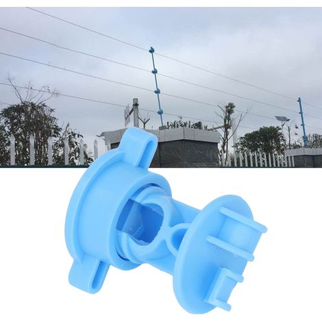 Lot de 100 isolateurs ABS, longueur 55 mm, largeur 48 mm, fixation par boulon, pour clôture électrique, usage agricole et de jardin, couleur bleue. (1/5)