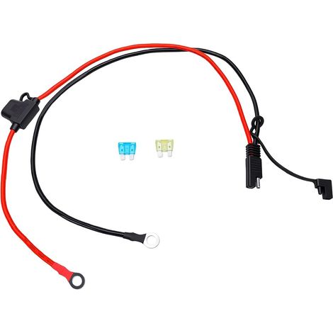 10AWG 2FT Motorcycle Connectors, Quick Disconnect Harness with Ring Terminals and SAE Connector, 15A 20A for Motorcycle, Car, Boat, Campervan (1/5)