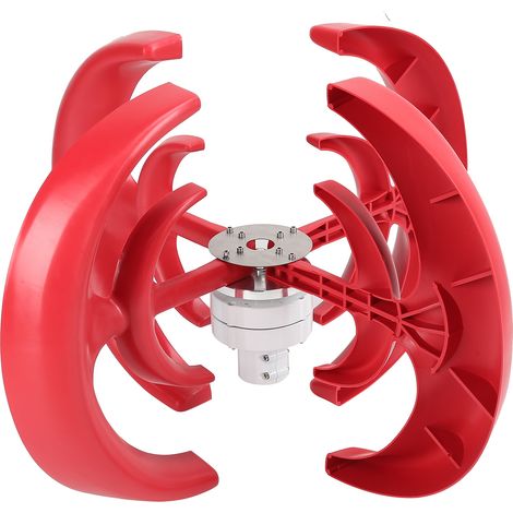 Éolienne 400W 4 pales Générateur AC Moteur Solaire Système Lanterne Double Couche Rouge 12V (1/5)