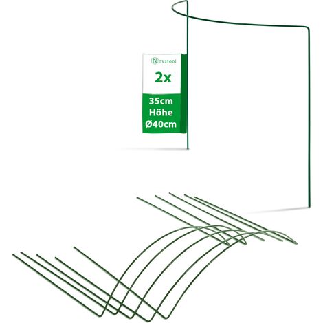 2x Novatool Spaliere 2 Strauchstützen halbrund 35x40x14 cm 5,5mm Ø Staudenhalter Blumenhalter Rankgewächs Buschstütze Pflanzenstütze Blumenstütze