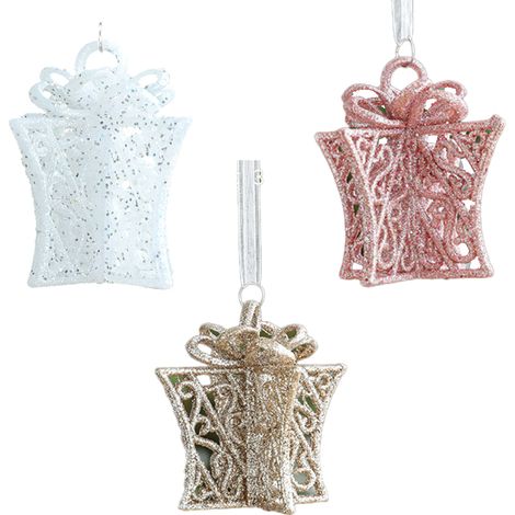 Funkelnde Weihnachtsdekorationen, hängender Christbaumschmuck, Hochzeitskranzdekoration///