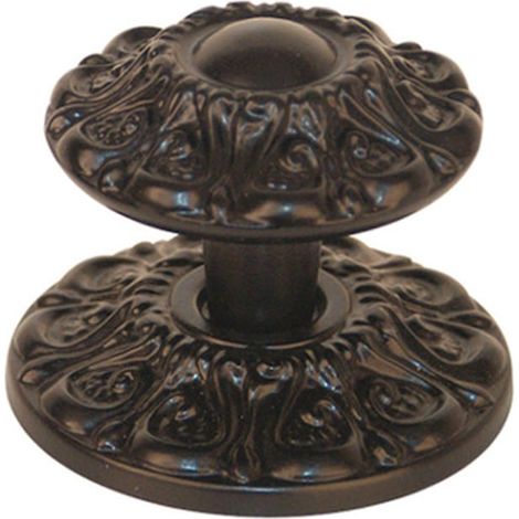 Bouton de porte MARGUERITE zamak noir diamètre 66 mm - CHRISLIGNE CADAP