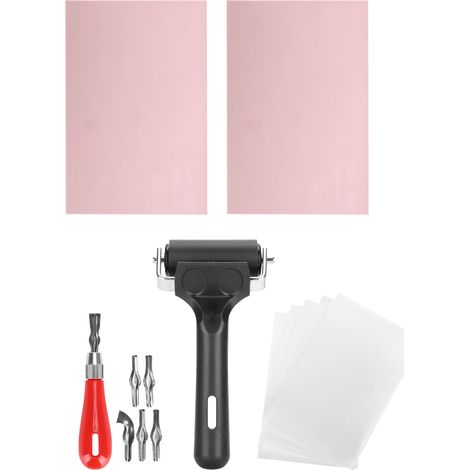 Rubber Carving Kit Block Stamp Making Set Printmaking Printing Art Craft with Cutter Tools (1/5)