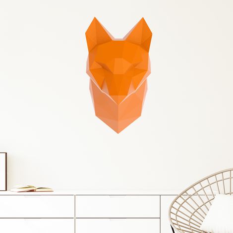 Sticker 3D origami renard orange 120 x 70 cm (1/5)