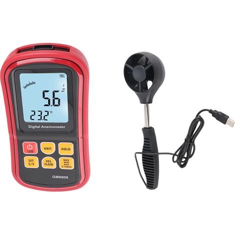 GM8909 Anémomètre Numérique Multifonction Mesureur de Vitesse du Vent pour Électricité Acier Pétrochimie (1/5)