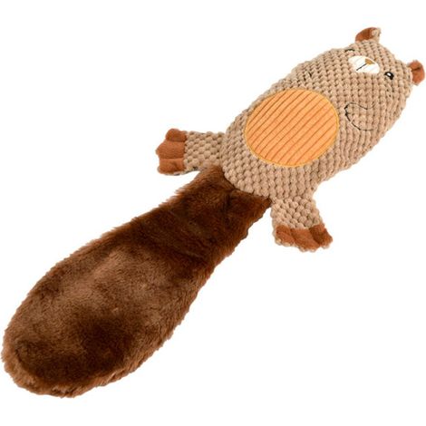Jouet Peluche Sonore pour Chien "Castor" 55cm Marron (1/2)