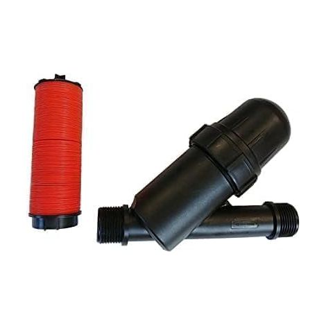 Filtre à anneaux utilisé dans les installations d'irrigation pour éviter les impuretés qui obstruent les tuyaux. Capacité de filtration de 120 Mesh. Fabriqué en polyéthylène (1"). (1/5)