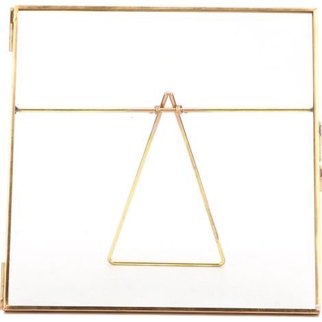 Cadre photo 20x20cm en cuivre doré avec support arrière, décoration intérieure (1/4)