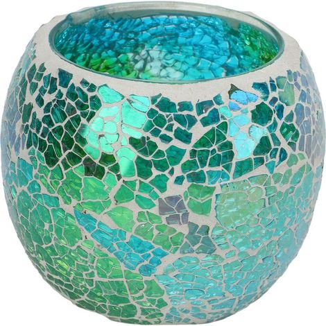 Support de bougie chauffe-plat en mosaque, Design européen, verre Durable, lustre exquis, bougeoir pour Bar, maison, bureau (1/5)