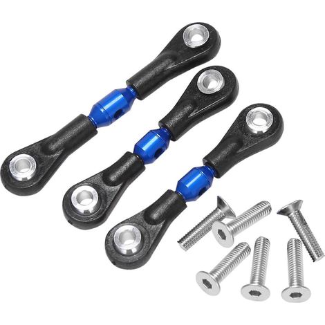 Lot de 3 biellettes de direction en métal pour voiture RC TT02 TT02T 1/10, accessoires, bleu (1/4)