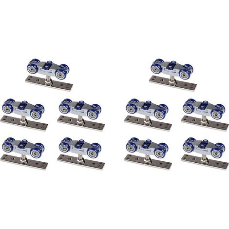 10x Falttürbeschläge, Rolle für Holzschiebetüren, Scheunentorrolle (1/5)