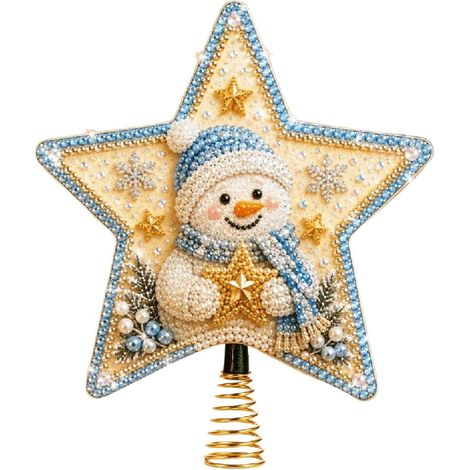 Kit diamond painting étoile Noël – Sommet de sapin, Bonhomme de neige (1/5)