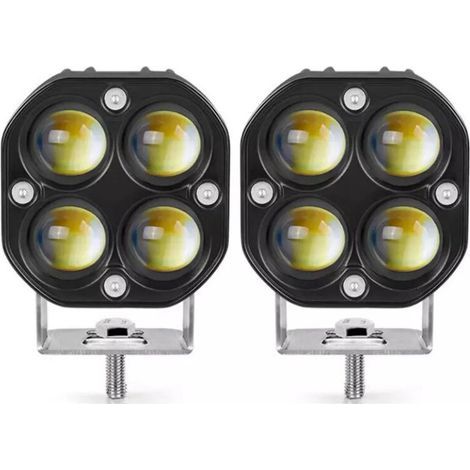 pair Projecteur LED 40 W à quatre feuilles en forme de trèfle pour voiture, éclairage de travail, moto, véhicule tout-terrain, pare-chocs avant modifié (1/4)