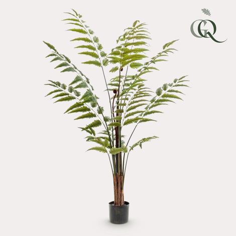 Fougère de Cuir Artificielle Rumohra Adiantiformis Plante Verte pour Salon et Bureau 150 cm - PANGIVO (1/5)