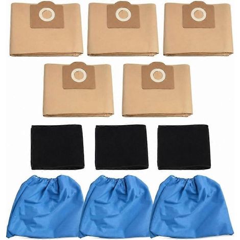 Dust Bag and Foam Filter Set for Einhell TC-VC 1800, TC-VC 1820, TC-VC 1820 SA, and TC-VC 1815 Wet/Dry Vacuum Cleaners. (1/4)