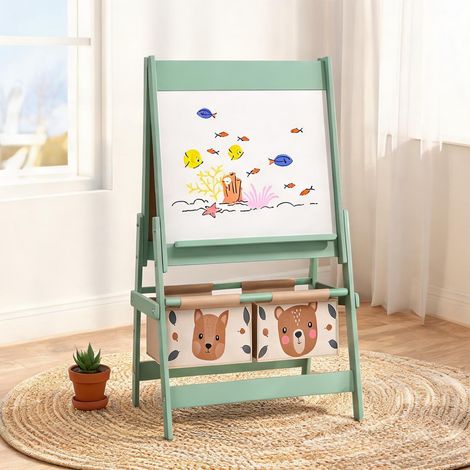 Chevalet éducatif 3-en-1 bois pin et MDF avec rangements grün (1/5)