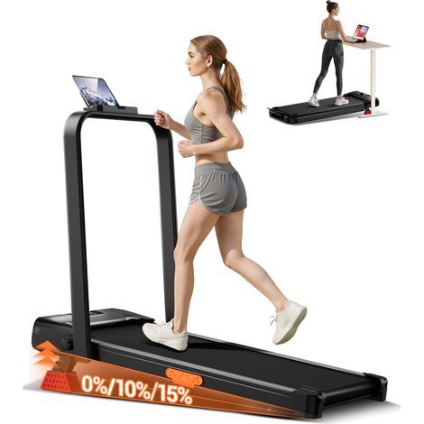 Tapis de course électrique pliable avec 12 programmes – Inclinaison manuelle, vitesse réglable, compact pour la maison- U18F