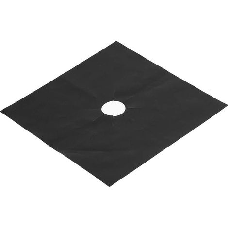 Gas Stove Burnr Covers 4Pcs Gas Stove Protectors Reusable Stove Burner Covers Non-Stick Stove Oil Protection Mat Kitchen Tool(Black) (1/5)