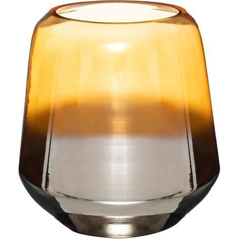 Vase Design "Metalambre" 24cm Ambre & Argent (1/2)