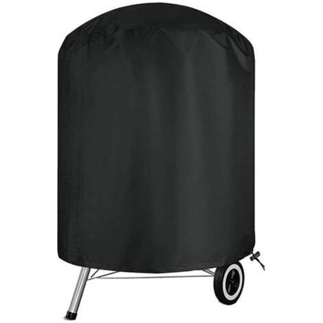 Housse Barbecue Exterieur,Bache de Protection Exterieur Ø 62 x 105 cm, Housse plancha Exterieur Tissu Oxford 420D, imperméable, Anti-poussière et Anti-UV, Housses Barbecue pour Rond,Noir (1/5)