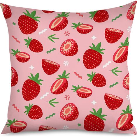 Housse de Coussin Fraises Style Printemps (1/5)
