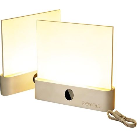 Lot de 2 Lampes Lecture Plates Rechargeables à LED Transparentes, (1/5)