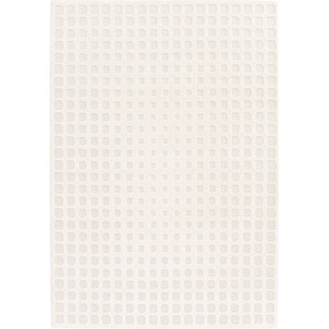 BOBOCHIC - Tapis poils ras LARRY motif abstrait 120x170 Beige (1/5)