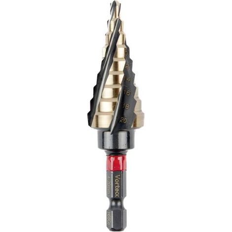 C.K T3016 4-20 HSSE-Co 5 Foret étagé 4 mm, 6 mm, 8 mm, 10 mm, 12 mm, 14 mm, 16 mm, 18 mm, 20 mm 1/4 (6,3 mm) 1 pc(s)