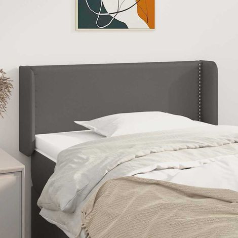vidaXL Cabecero de cuero sintético gris 103x16x78/88 cm (1/5)